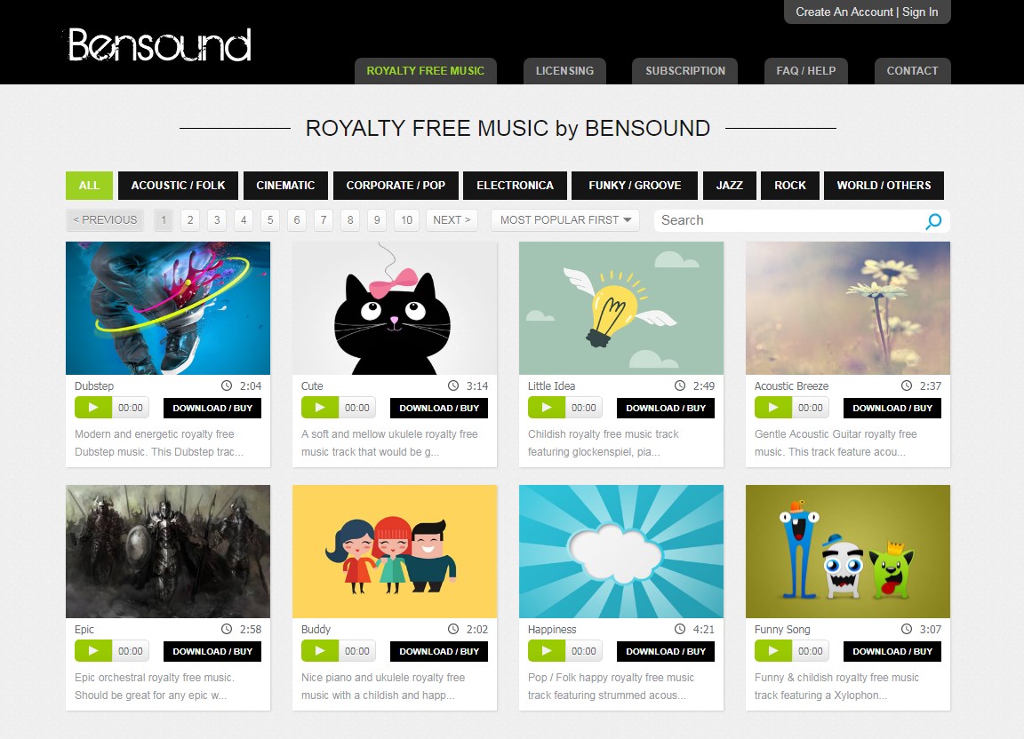 [img.4] Bensound screenshots